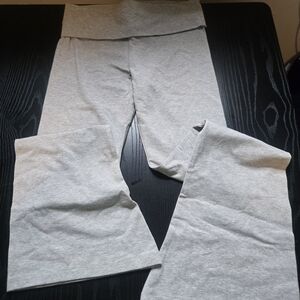 PINK Victoria's Secret Heather Gray Fold-Over Waist Yoga Pants